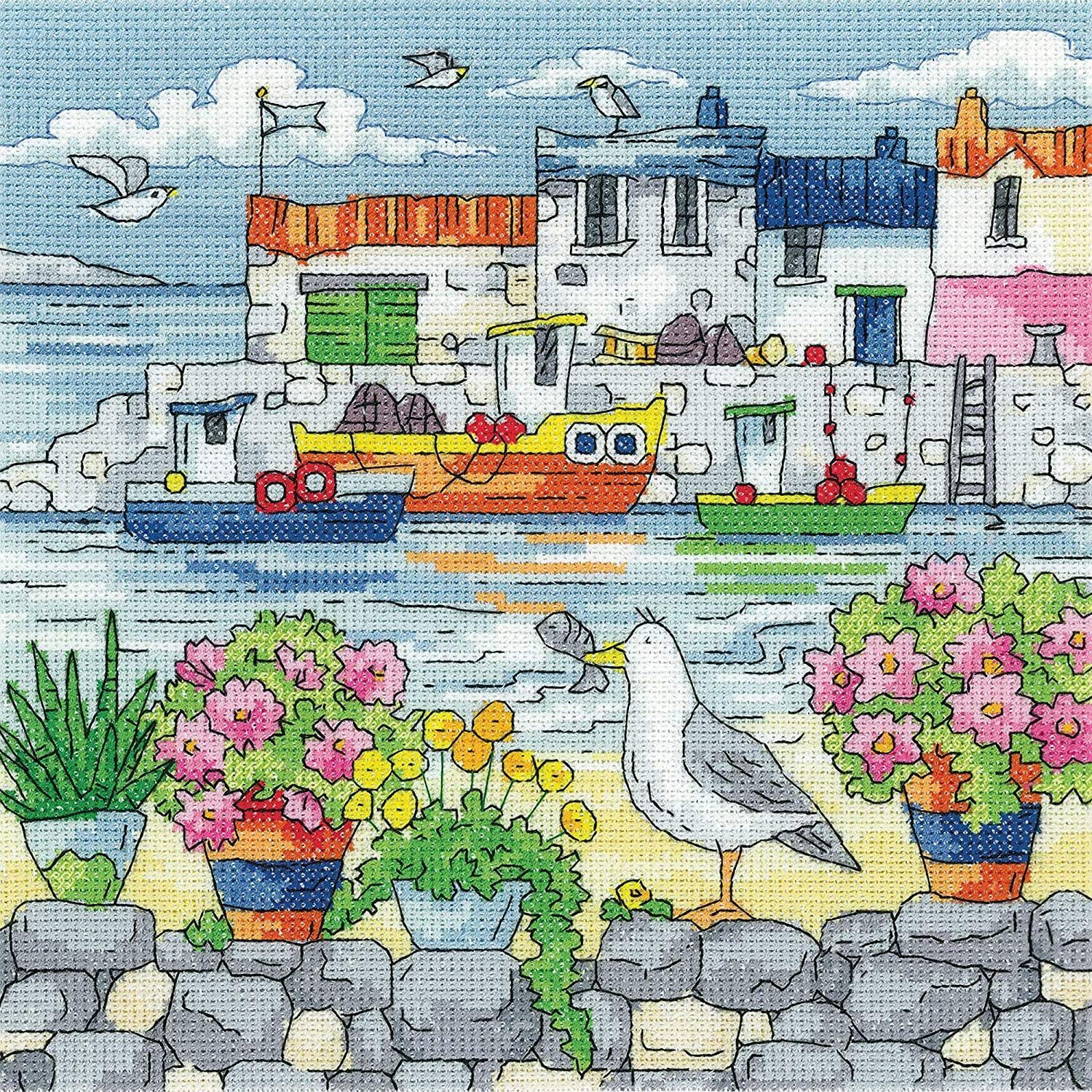 Heritage Cross Stitch Kit Aida Geranium Shore BSGS1567-A 20.5x20.5cm