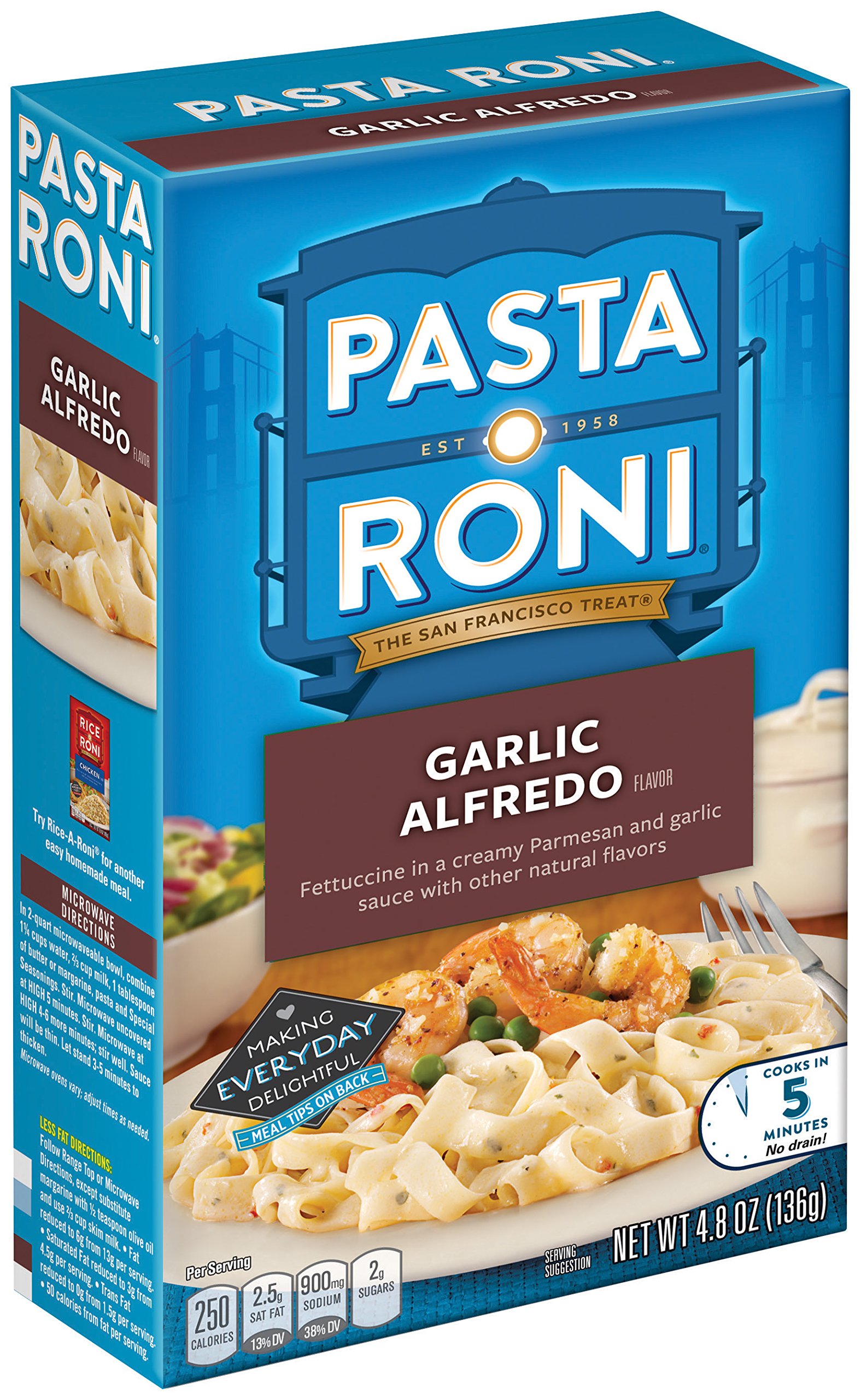 Pasta Roni Garlic Alfredo Fettuccine Mix 4.8 oz each (Pack of 12 Boxes