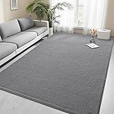 Foxmas 4x6 Area Rugs for Bedroom Living Room, Grey Soft Thickened Memory Foam Carpet, Non-Slip Washable Indoor Modern Minimalist Shaggy Rug for Boys Girls Dorm Home Decor
