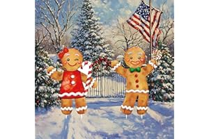 VIMITEAMER Christmas Decorations 2Pcs Gingerbread Man Boy Girl Yard Christmas Decor Corrugated Plastic With Metal H Stake Waterproof Outdoor Garden Front Door Lawn Signage 11"x14.5"