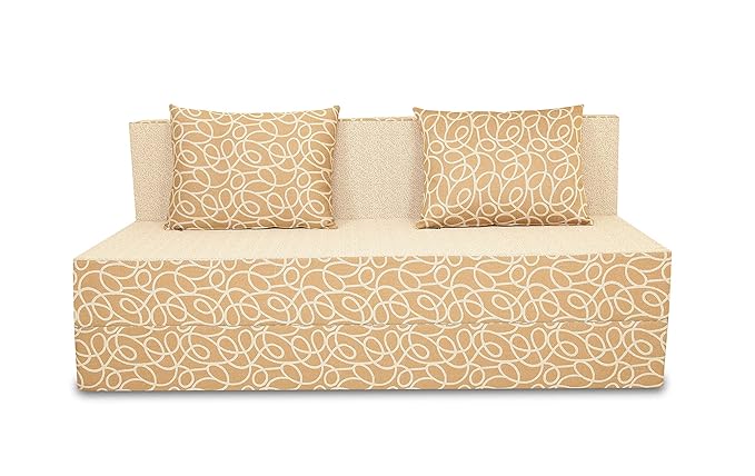 Adorn India Easy Three Seater Sofa Cum Bed Poly Cotton (Beige) 5X6