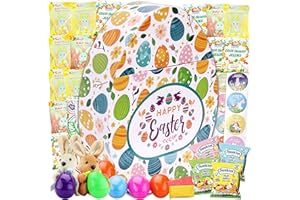 SARAH'S CANDY FACTORY Easter Snack Egg Shape Box (38 Count) Filled with Candy, Peelable Gummies, Treats and Bunny, Great Package for Family, Friends, Kids, Boys and Girls