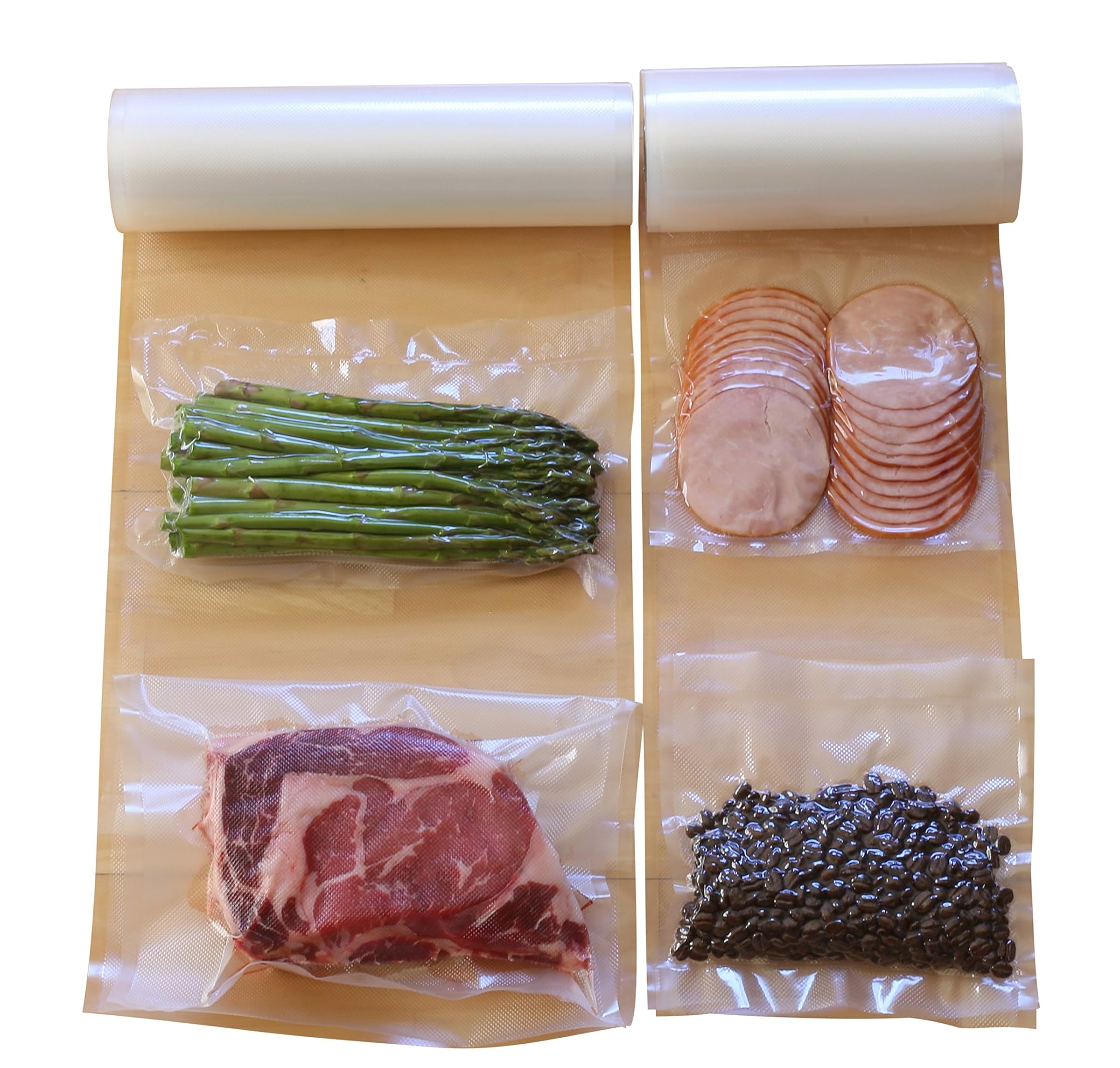 (2PK (20cm x 15m and 28cm x 15m)) - 2 Pack - SimpleHouseware 28cm x 15m and 20cm x 130cm Commercial Vacuum Sealer Rolls Food Storage Saver Compatible to Foodsaver (total 30m)