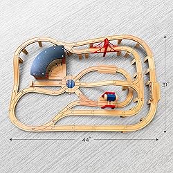 Melissa & Doug Deluxe Wooden Railway Train Set