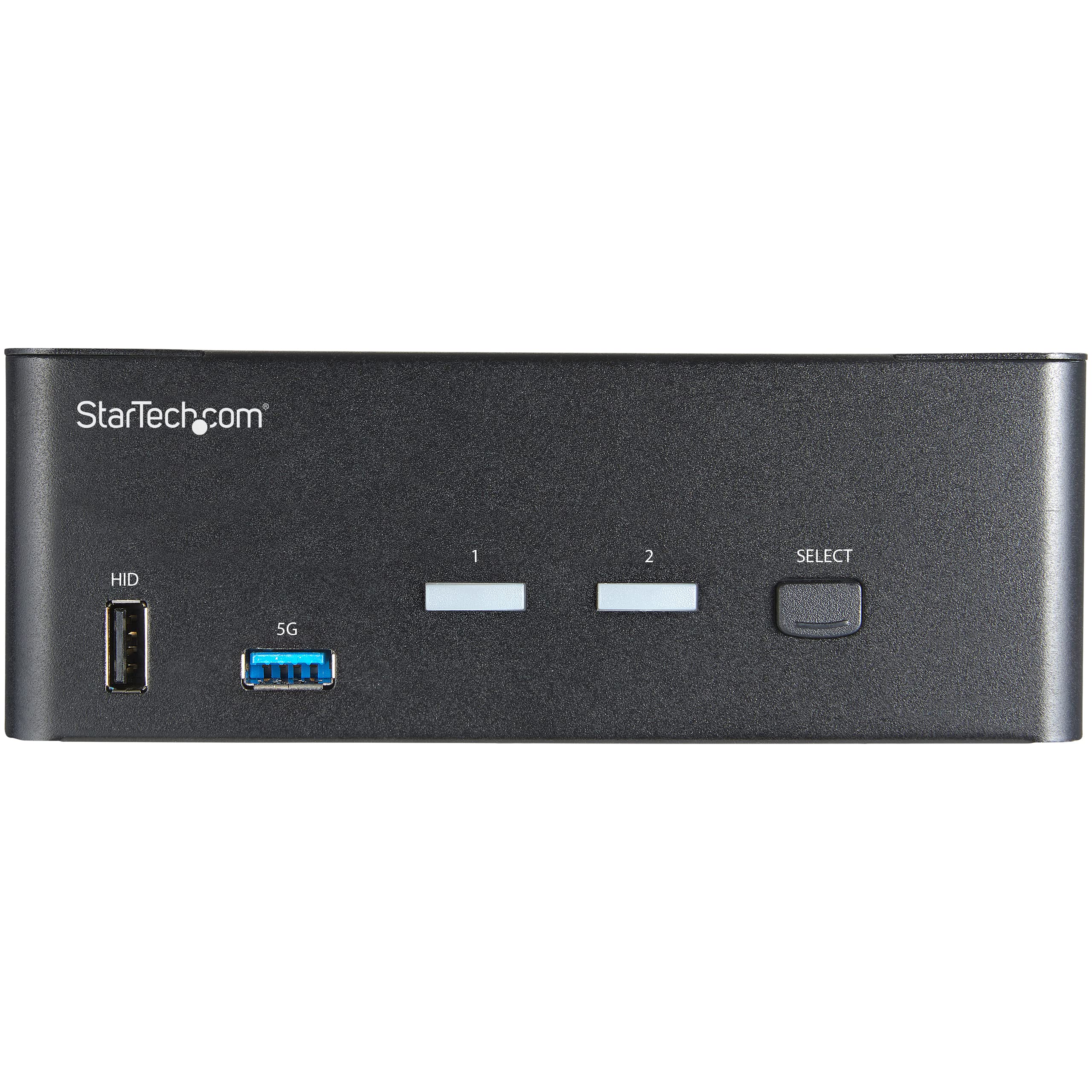 StarTech.com 2 Port Dual Monitor HDMI KVM Switch - 4K 60Hz Ultra HD HDR - Desktop 4K HDMI 2.0 KVM Switch with 2 Port USB 3.0 Hub (5Gbps) & 4X USB 2.0 HID, Audio - Hotkey Switching - TAA
