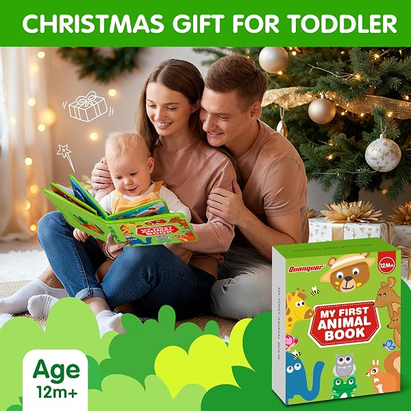 QUANQUER ANIMAL BUSY BOOK FOR TODDLERS 1-3 – MONTESSORI TOYS FOR 1 YEAR OLD BOYS AND GIRLS, EDUCATIONAL TRAVEL TOY FOR AIRPLANE CAR, CHRISTMAS BIRTHDAY GIFTS FOR TODDLERS