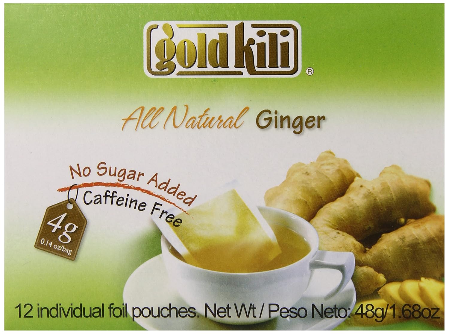 Gold Kili All Natural Ginger Beverage Brewing Bags, 1.68