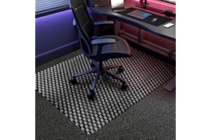 BesWin Office Chair Mat for Carpet, 48" x 30" Computer Desk Chair Mat for Low Carpeted Floors, Thick and Sturdy Carpet Protector for Rolling Chairs, Easy Glide Floor Mat for Home, Gaming (Black)