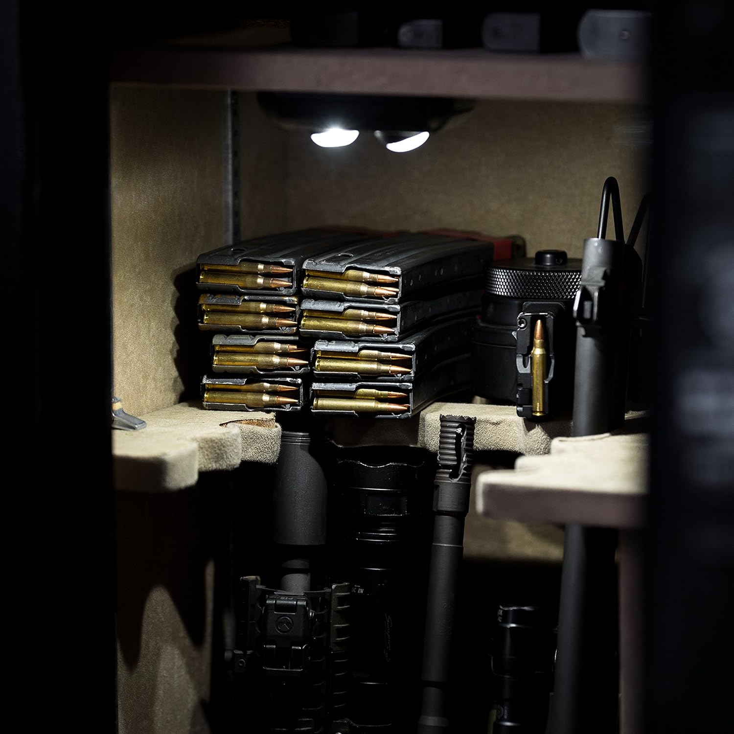 Gun Safe Light with PIR Motion Sensor Light Activation - One Unit with Two Adjustable and Rotatable LED Lens for Directional Lighting Inside Your Safe: Clothing