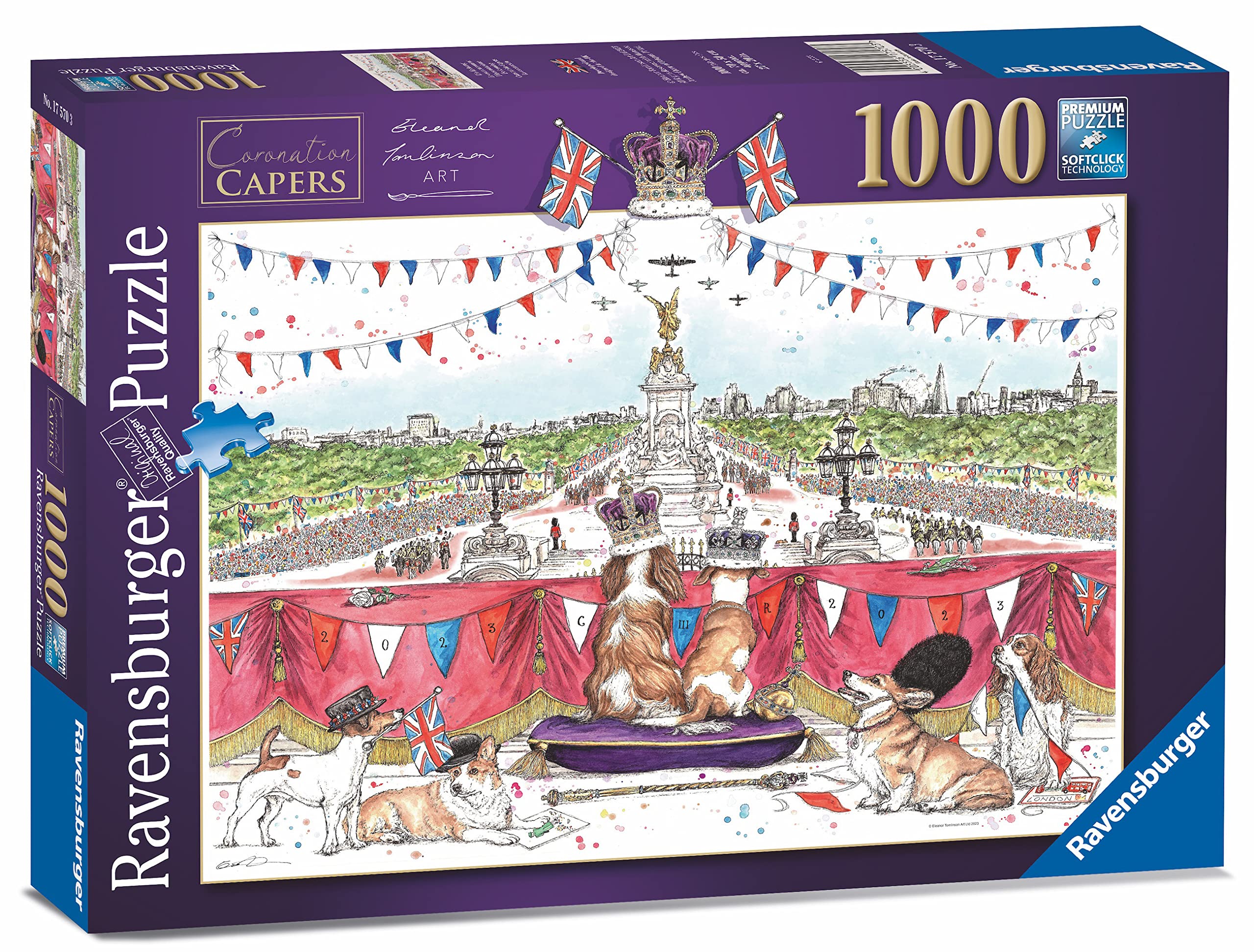 Ravensburger King Charles III 2023 Coronation Capers 1000 Piece Jigsaw Puzzle for Adults and Kids Age 12 Years Up - Eleanor Tomlinson