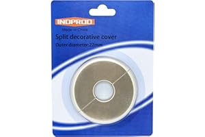 INDPROD Flange Water Pipe Cover Decoration 1Pc, ABS Plastic 22mm Escutcheon Pipe Collar, Fit 0.87" Outer Diameter Wall Pipe Tube, Split Flange Round Escutcheon Plate Cover, Pipe Cover Radiator, Golden