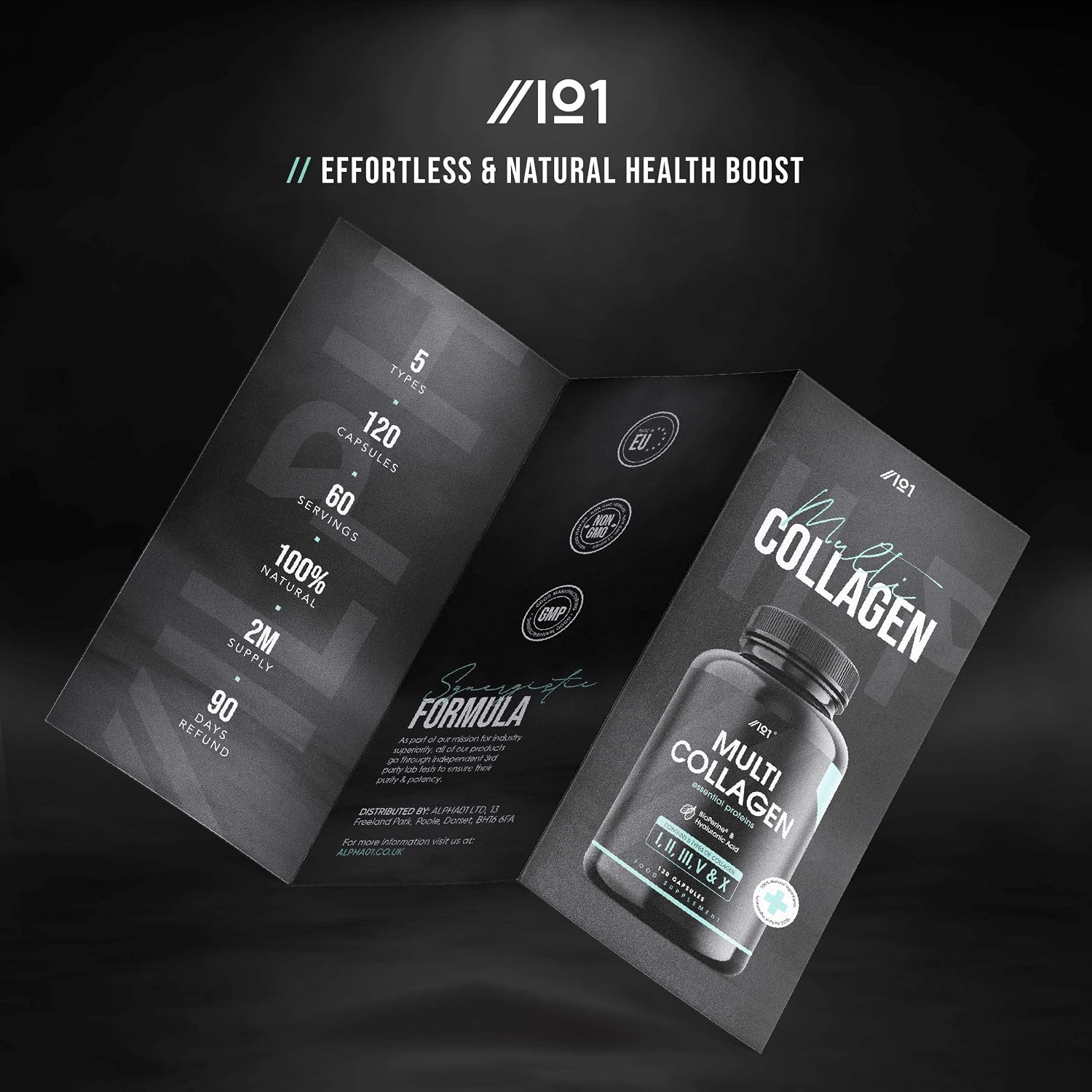 Multi Collagen 2400mg, Types I, II, III, V & X, 180 Capsules, Wild Caught Marine, Grass Fed Bovine - Image 5