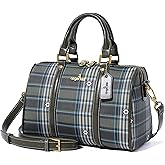 Angel Kiss Women Satchel Purses and Handbags Vegan Leather Boston Barrel Bag Top Handle Shoulder Purse with Crossbody Strap | Vegan Leather, Top Handle, Crossbody Strap