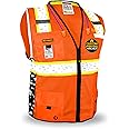 KwikSafety - Charlotte, NC - BIG KAHUNA DIGITAL Safety Vest [LIMITED EDITION] Class 2 ANSI OSHA Reflective Hi Vis Heavy Duty Surveyor Construction Industrial Work Gear/Orange Large