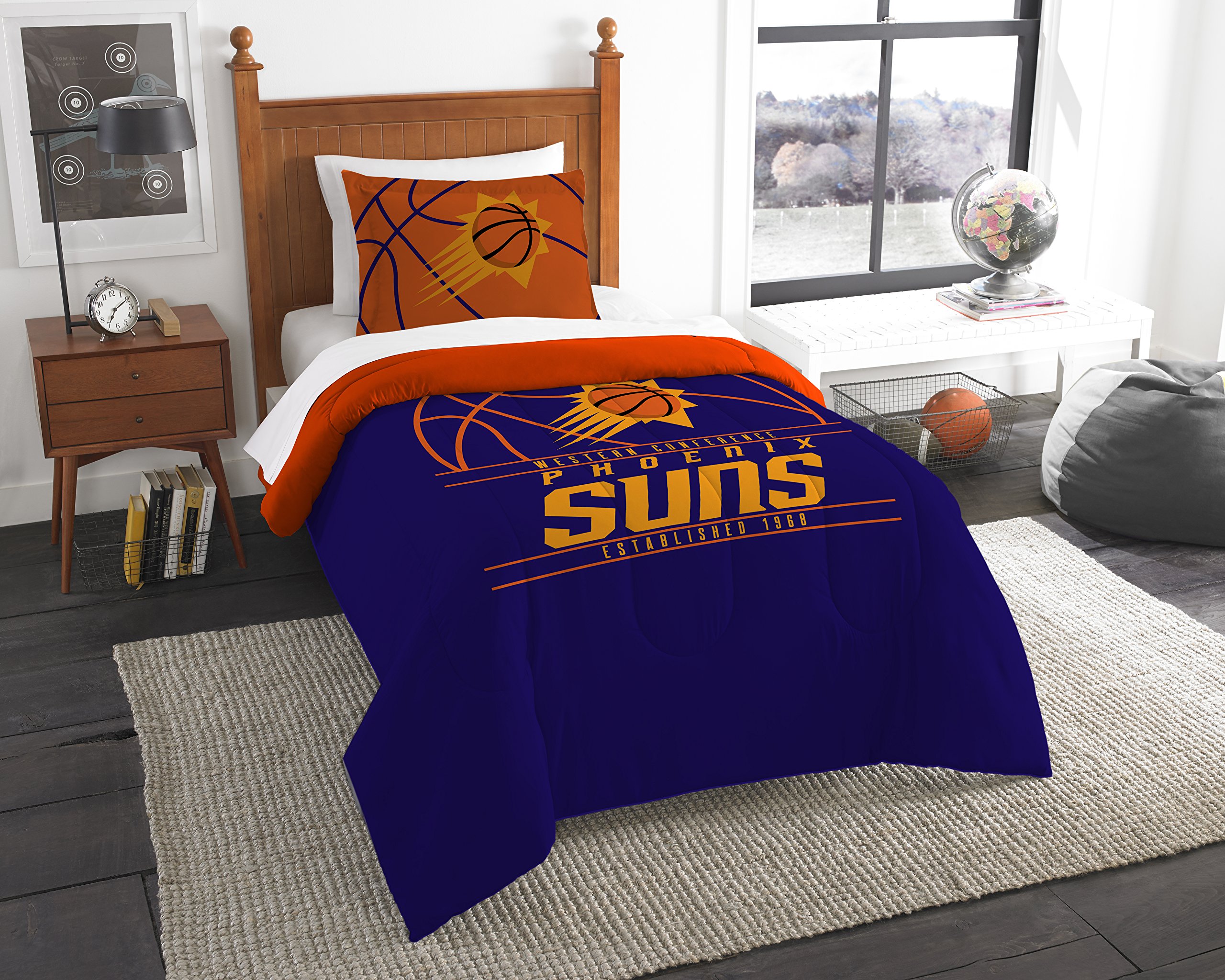 Northwest NBA Phoenix Suns Unisex-Adult Comforter and Sham Set, Full/Queen, Reverse Slam Image