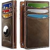 BULLIANT Slim Wallet For Men 12Cards,Magnetic Flip Build-in Money Clip Airtag Compatible-RFID Blocking