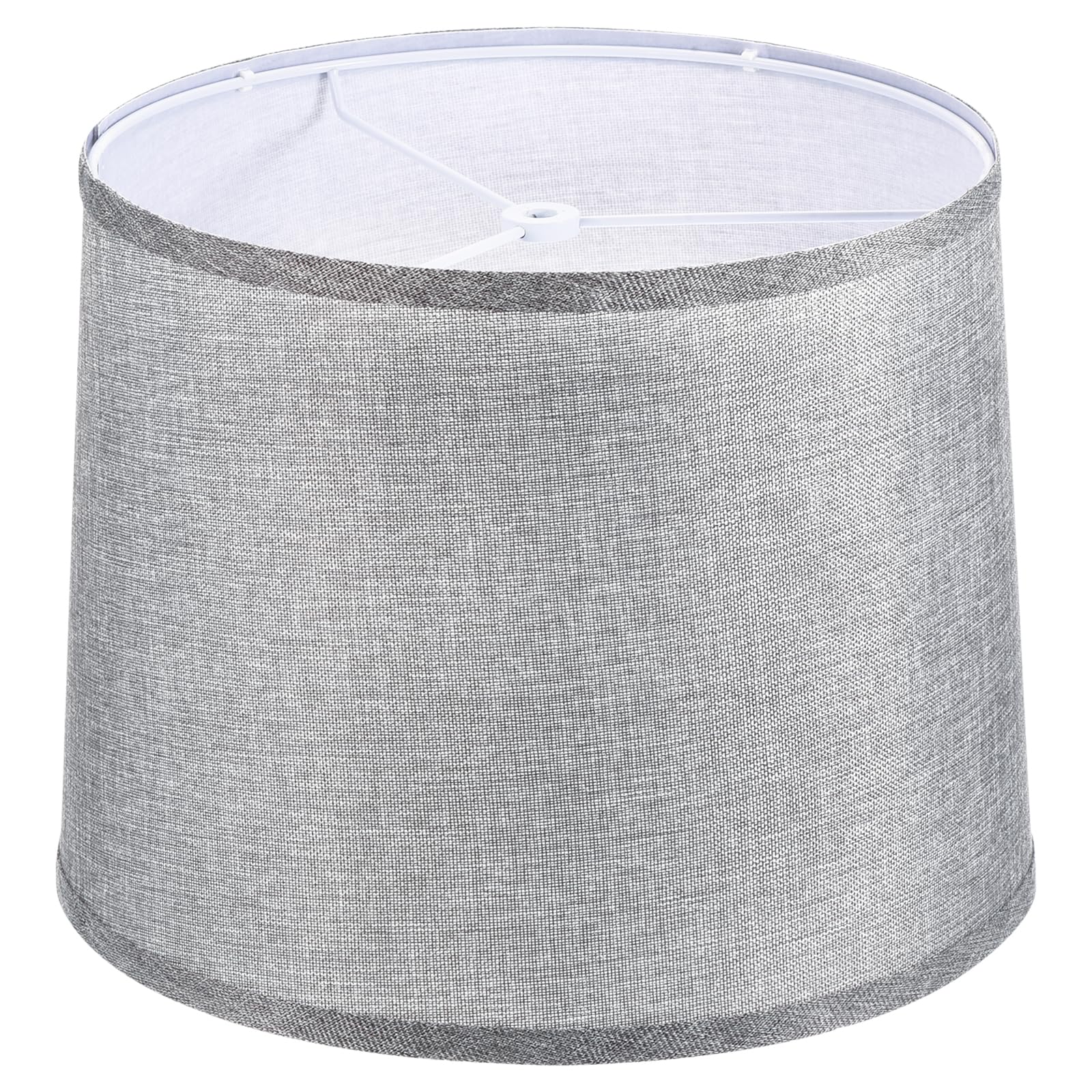 PATIKIL Drum Lampshade for Table Lamps, 11.4" Top x 12.6" Bottom x 9.8" High Floor Lamp Shade Easy Assembly Medium Linen Lampshade for Table Lamps Floor Lamp, Gray