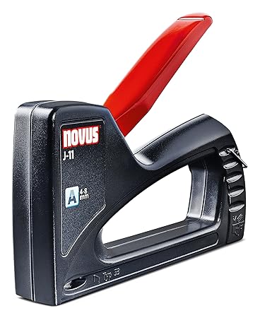 Novus Handtacker J-11, Tacker aus ABS-Kunststoffgehäuse, Unterlademechanik, Griffverriegelung, Klammersichtfenster