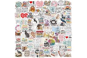 100 PCS Book Stickers, Bookish Reading Stickers Pack for Books, Water Bottles, Laptops, Sticker Accessories for Adults