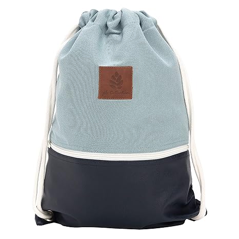 Pinebuy Turnbeutel Hipster Canvas Gymsack Gym Bag Beutel Sportbeutel Beuteltasche für Damen & Herren mit Innentasche - Aus Ro