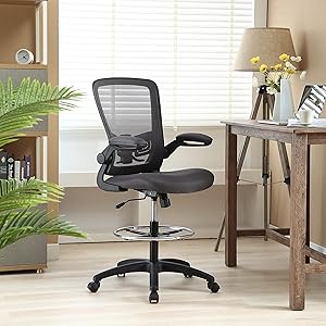 Naomi Home Serena Mesh Drafting Chair, Tall Office Chair for Standing Desk Gray/Black