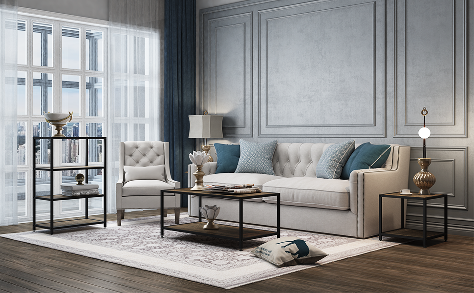 GreenForest-Coffee-Table-Industrial-Metal-Frame-for-Living-Room-Easy-to-InstallRustic-Walnut