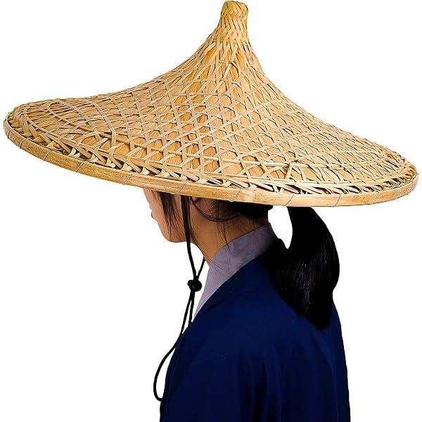 xihexi Chinese Bamboo Hat Oriental Asian Japanese Garden Fish