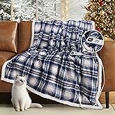 blunique Heated Blanket Electric Throw-50''x60''Ultra Soft Cozy Plaid Flannel Fast Heating Electric Blanket with 10 Heat Levels & 10 Hours Auto Off, ETL Certified, Keep Warm in Home Office (Tartan)