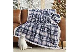 blunique Heated Blanket Electric Throw-50''x60''Ultra Soft Cozy Plaid Flannel Fast Heating Electric Blanket with 10 Heat Levels & 10 Hours Auto Off, ETL Certified, Keep Warm in Home Office (Tartan)