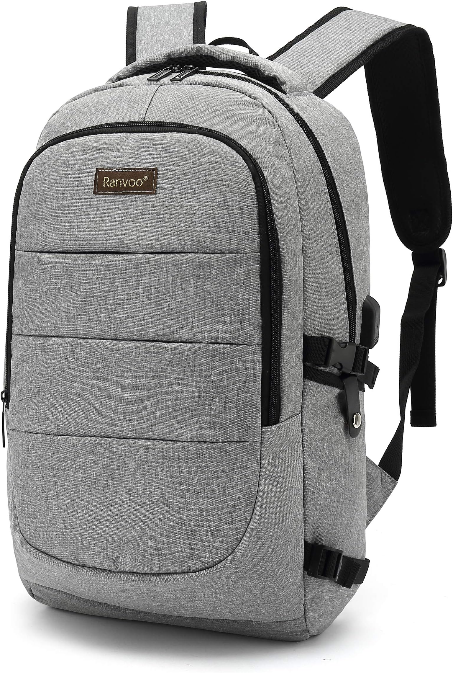 Laptop Backpack, Fits 15.6in Computer Durable Casual Anti Theft Backpack Travel Bag, with USB Charging Port Jack, Waterproof Large Compartment Daypacks