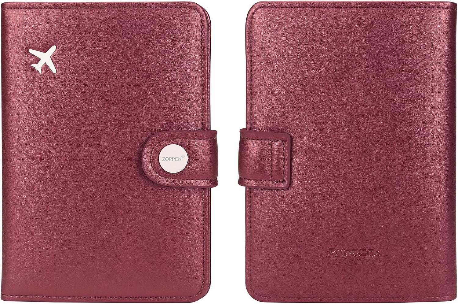  | Zoppen Passport Cover Rfid Blocking Travel Passport Wallet Slim Id Card Case (#36 Royal Red) | Passport Covers