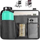 Desing Wish Beach Chair Arm Organizer Wheelchair Side Bag Camping Chair Side Organizer Caddy Storage Bag for Wheelchair/Beach Chair/Camping Chair Arm Accessories for Magazine/Tablet/Drinks