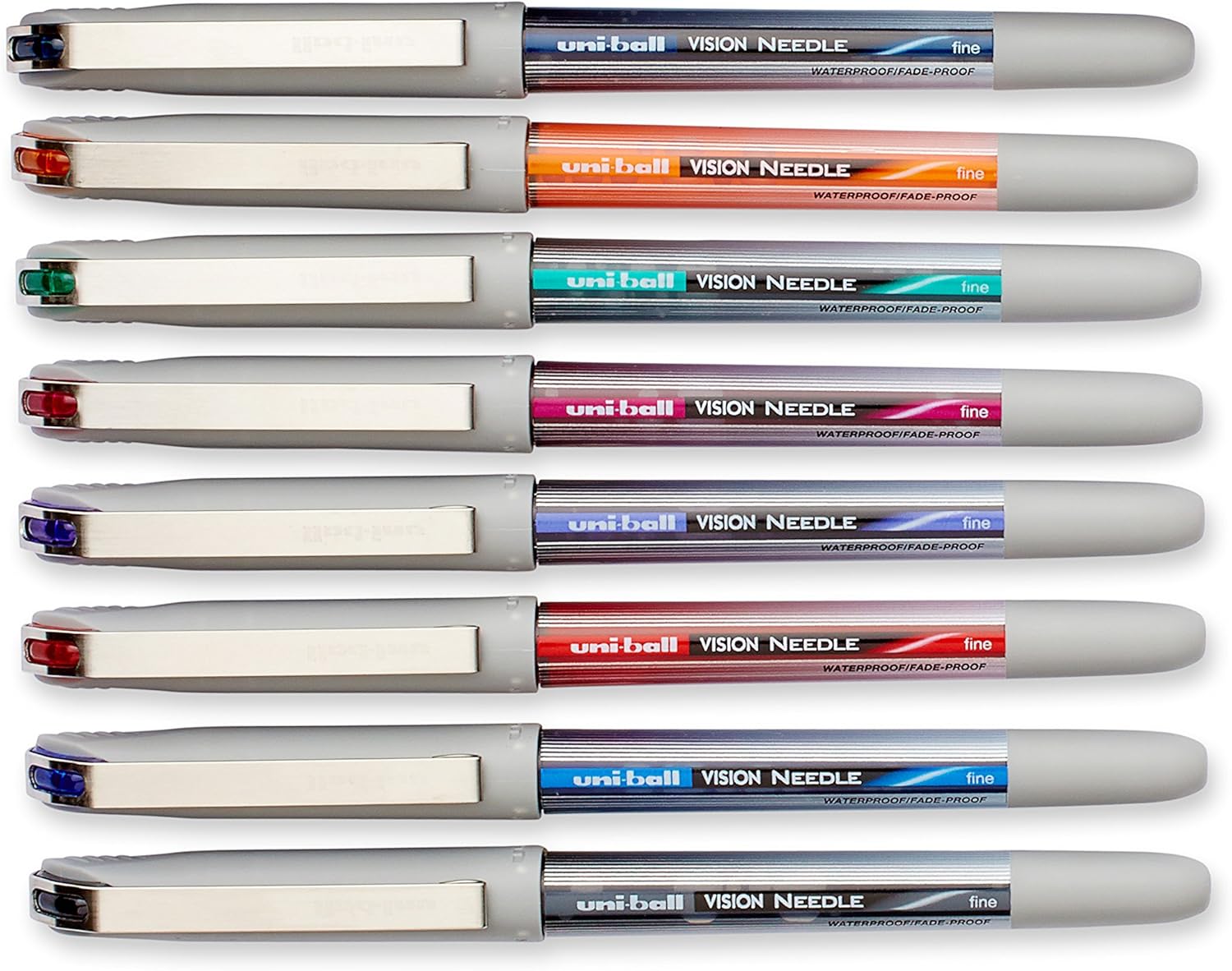 uni-ball Vision Needle Rollerball Pens, Fine Point (0.7mm), Assorted Colors, 8 Count - 1734916: Office Products