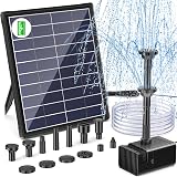 Biling 6W Solar Water Pump with 3000mAh Battery Backup 10 Nozzles Garden Pond view 1