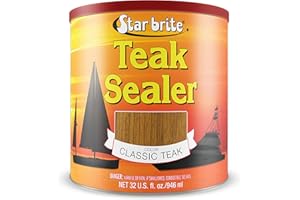 STAR BRITE Teak Sealer - No Drip, No Splash Formula - One-Coat, Durable Protection for All Fine Woods - Perfect for Outdoor Furniture & Marine Use - Classic Teak 32 OZ (088032)