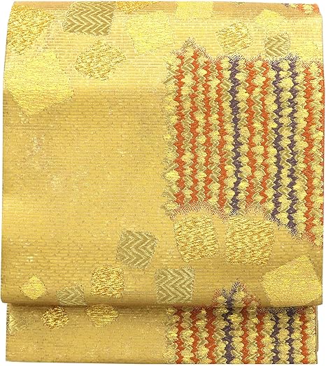 Amazon Co Jp リメイク素材に最適 中古 株 野々村機業 袋帯 フォーマル 中古 西陣織 正絹袋帯 礼装用袋帯 結婚式 リサイクル ゴールド 中古 リユース ホビー