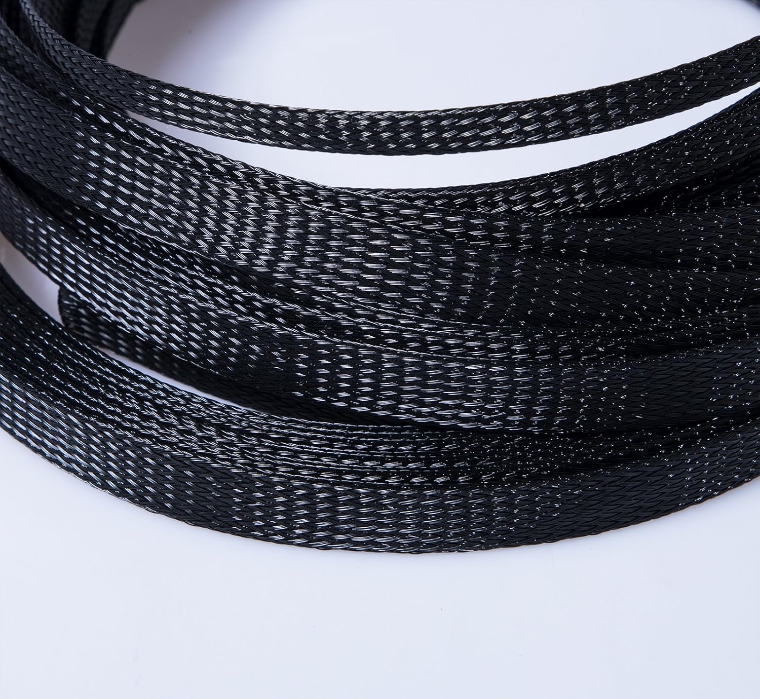 Besteek 50ft - 1/2 Inch & 1/4 Inch Nylon Expandable Braided Cable Sleeving, Braided Wire Sleeve, Cable Sheath Mesh Wire Loom: Home Audio & Theater