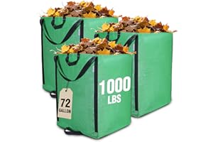 WORKPRO Heavy Duty 72-Gallon Reusable Yard Waste Bags, 3 Pack Self-standing Leaf and Lawn Bags with Reinforced Handles, Garden Waste Bags for Debris, Leaves, Grass, and Outdoor Recycling, Green