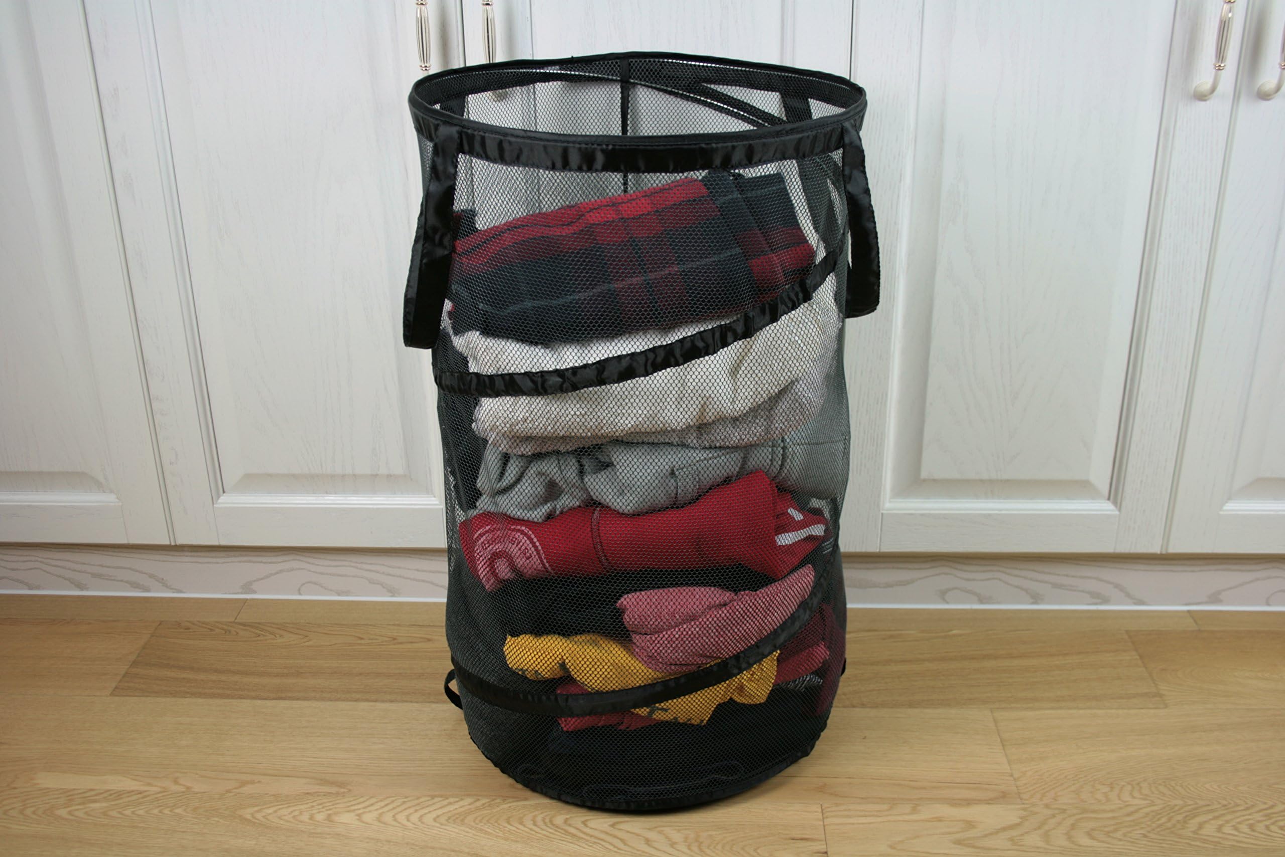 Social Grande Round Mesh Pop-Up Laundry Hamper with Handles