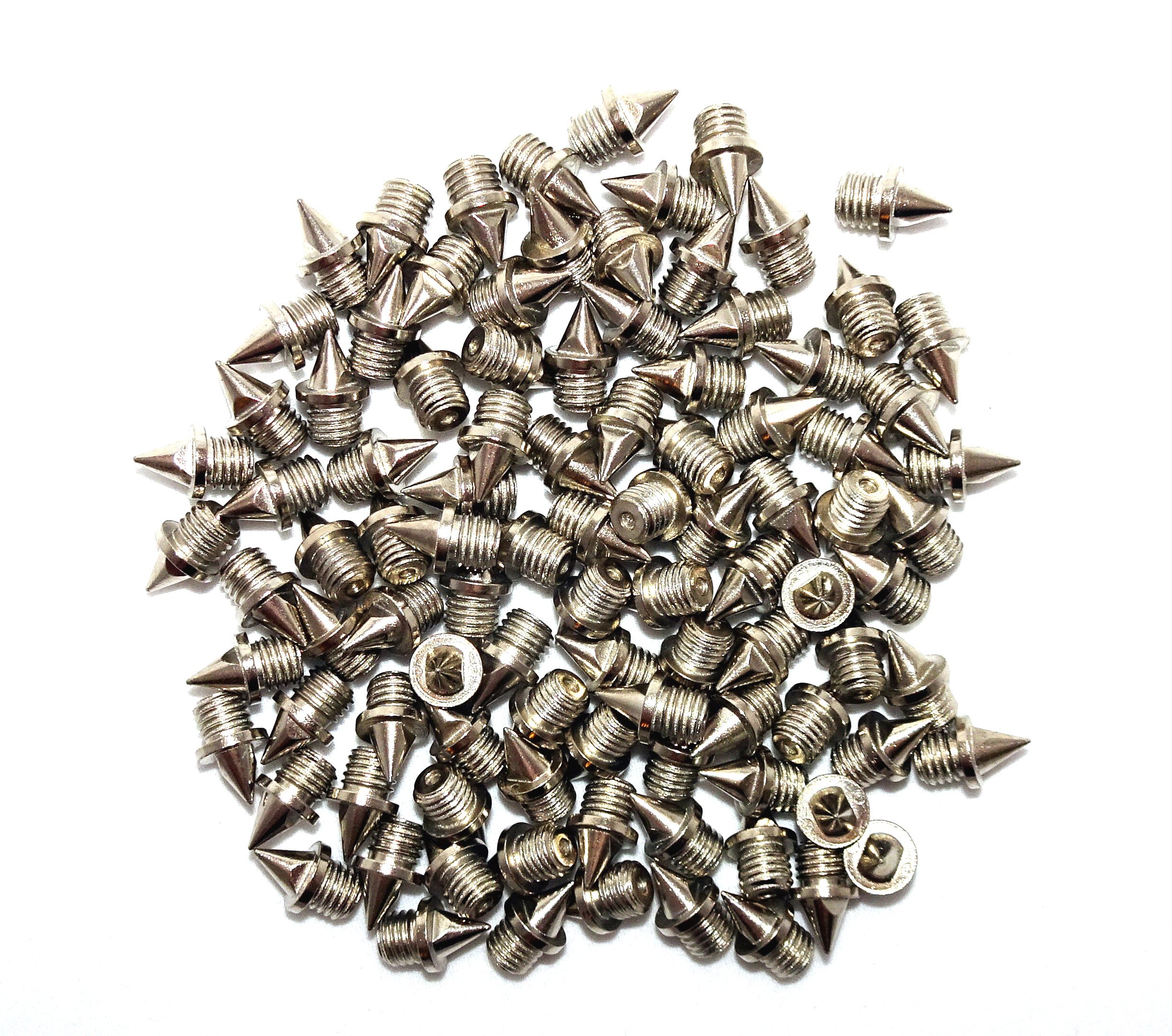 100x Stainless Steel Track and Cross Country Spikes (silver, 6mm)