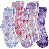 SDBING Fuzzy Socks for Women Soft Fluffy Home Sleeping Socks Cozy Warm Slipper Socks 6 or 5 Pairs