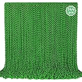 YAXINRUI 144 PCS St. Patricks Day Necklaces, Green Mardi Gras Christmas Bead Necklaces, 33" St. Patrick's Day Green Beads St. Patricks Day Accessories for Mardi Gras, St. Patricks Day Party Favors