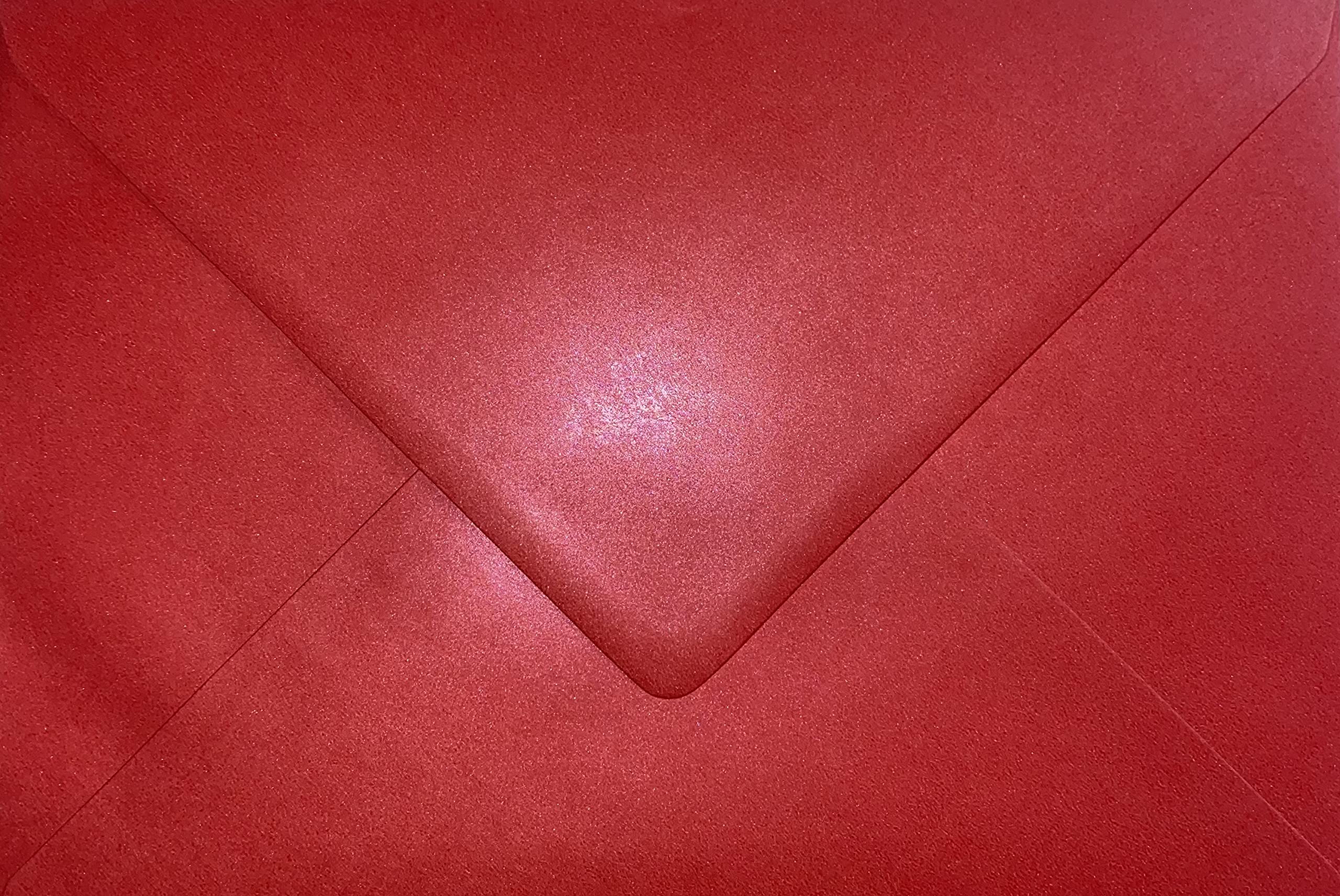 C5 (162x229mm) Coloured Envelopes Perfect for A5 Christmas Cards, Greeting Cards, Wedding Invitations, Crafts and Many More - Pack of 75 envelopes (Pearl Red)