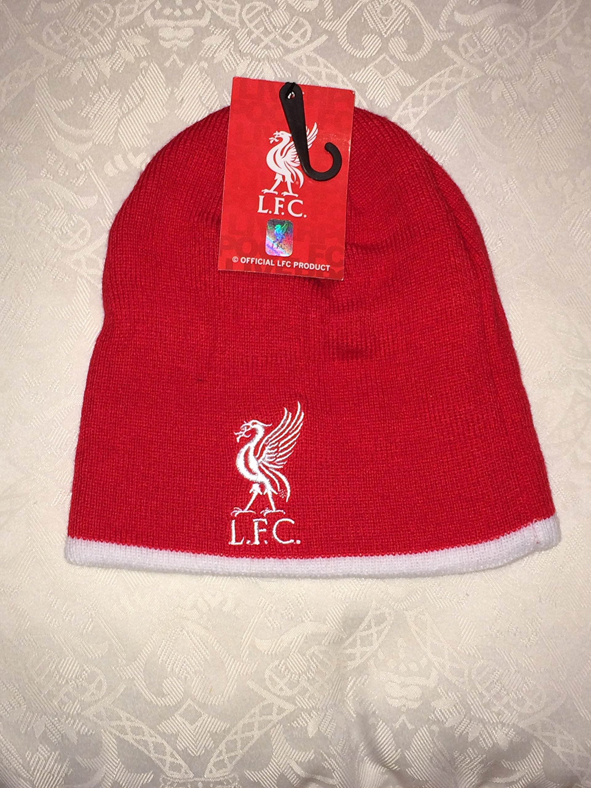 Official Liverpool FC red Beanie hat with White Trim
