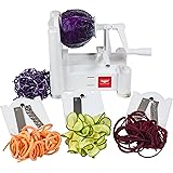 Paderno World Cuisine 3-Blade Vegetable Slicer / Spiralizer, Counter-Mounted and includes 3 Stainless Steel Blades