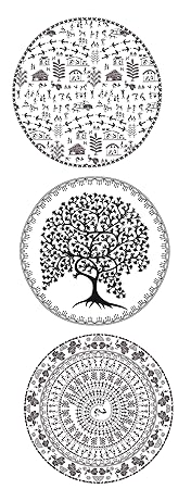 Block Decor Bone China Wall Hanging Plates (7 inch, Multicolour)