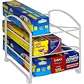 Deco Brothers Wrap Organizer Rack for Kitchen Cabinet, White (Small/Standard, 2-1/2" BOX)