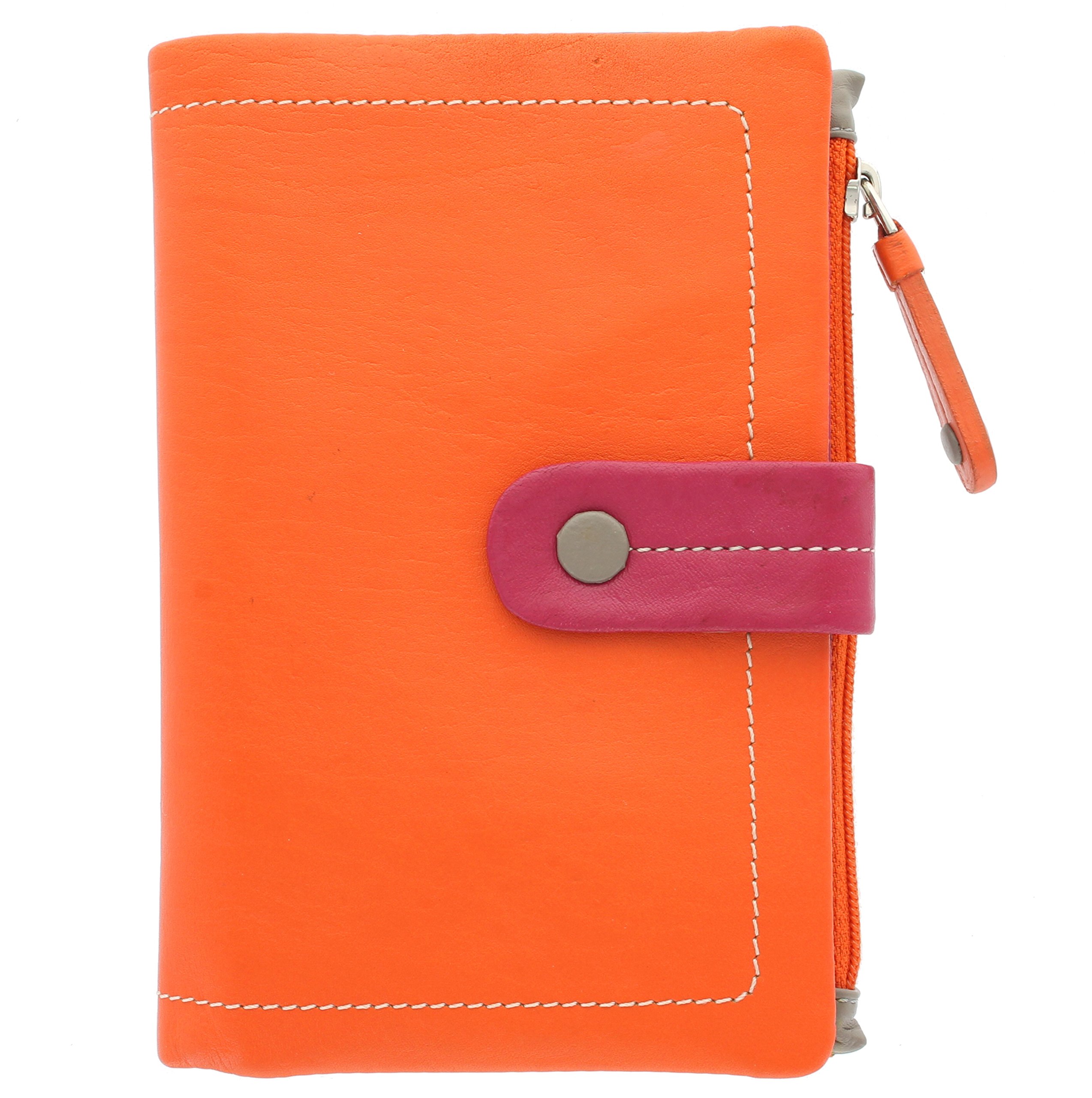 VISCONTI Mimi Collection Malibu Multicoloured Leather Purse M87 Orange Multi