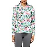 Stella Parker Womens Long Sleeve Quarter Zip Tennis-Golf Polo Top- UPF+, Quick Dry, Moisture Wicking