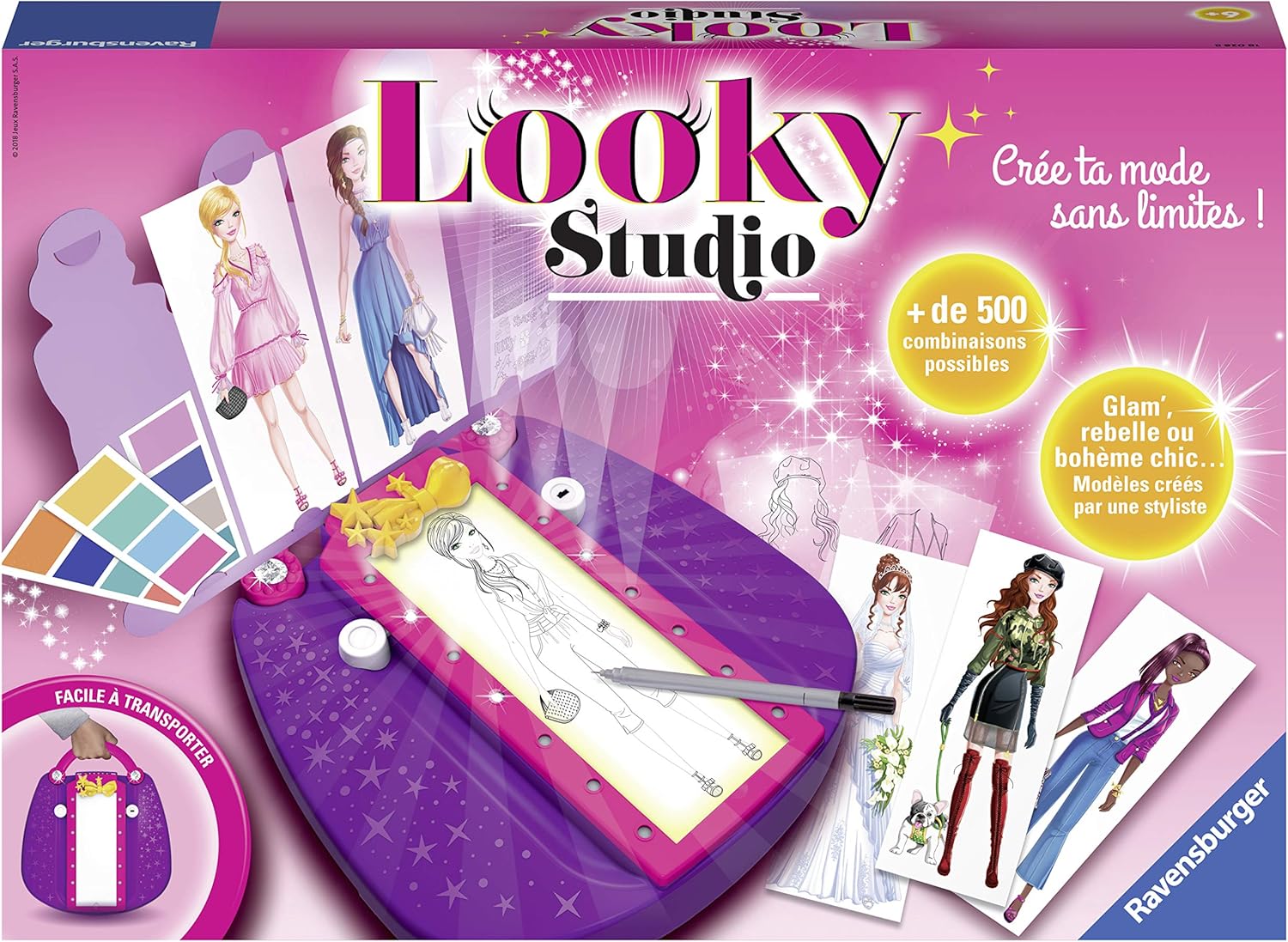 Ravensburger - Looky Studio - Dessin de mode - Stylisme - Jeu créatif - Enfants dès 6 ans - 18028 - Version française